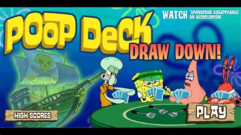 blackjack spongebob|spongebob poop deck draw down game.